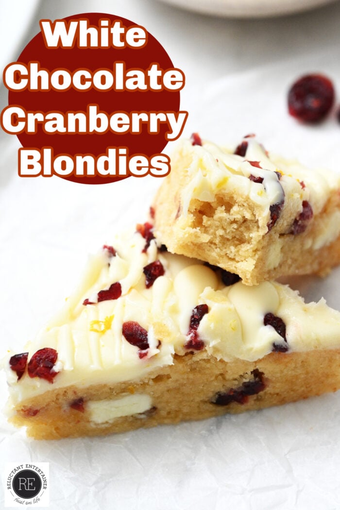 White Chocolate Cranberry Blondies recipe