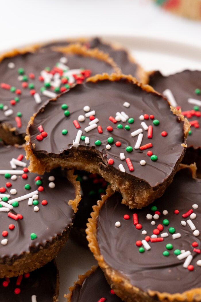 a bite of Christmas cookie