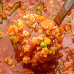 ladle of veggiei soup