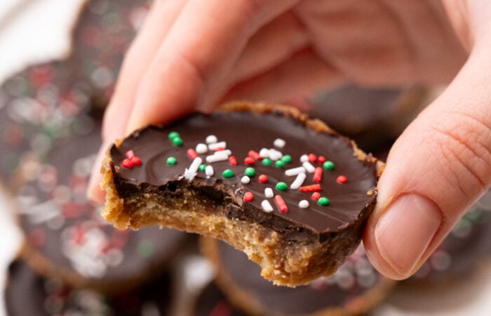 a bite of Christmas Crack Cookie