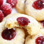 jelly in the middle of a thumbprint cookie