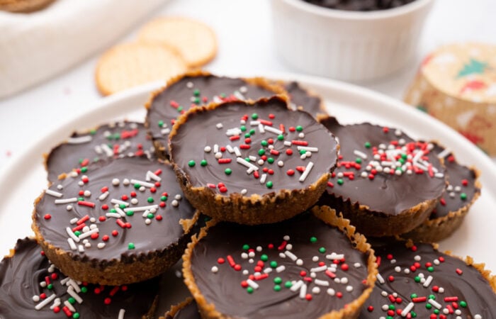 a plate of Christmas Crack treats
