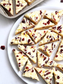 platter of White Chocolate Blondies