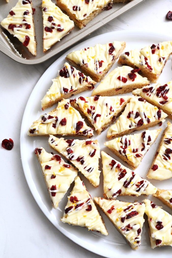 platter of White Chocolate Blondies