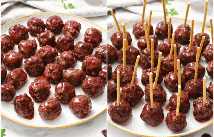 how to add pretzel sticks to a meatball