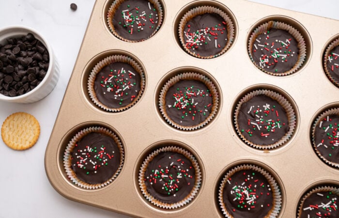 making Ritz cookies in muffin tin