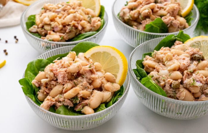 4 bowls of tuna salad