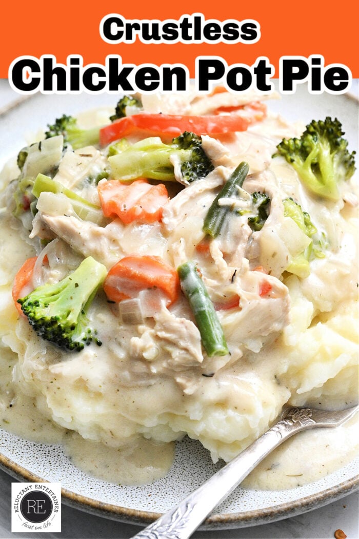 chix pot pie on mashed potatoes
