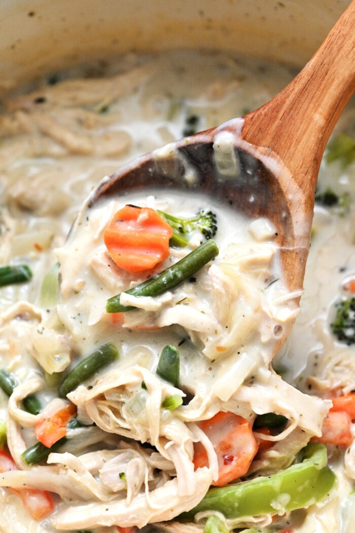 a spoonful of chicken