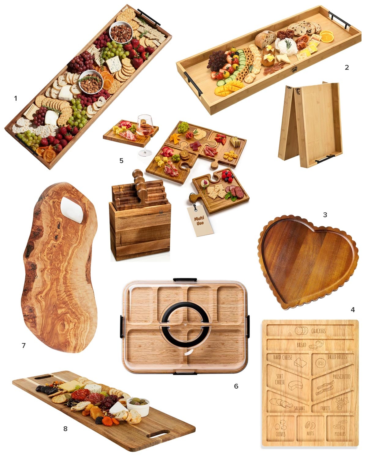 A collage of some of my favorite charcuterie boards.