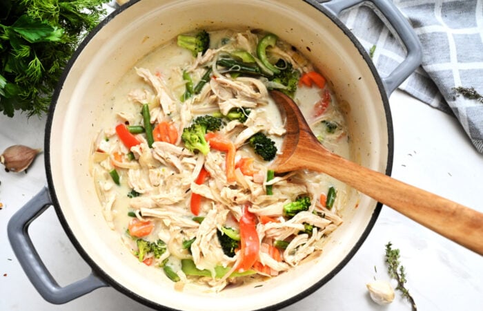 creamy Crustless Chicken Pot Pie