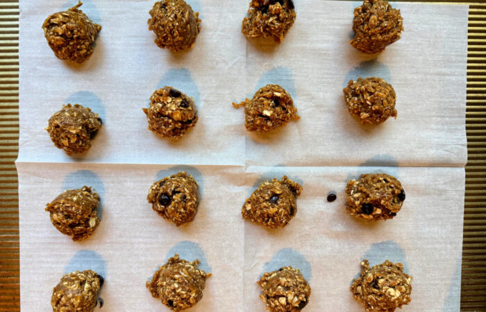 cookie dough on cookie sheet