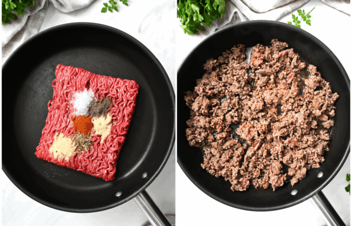 cooking ground beef