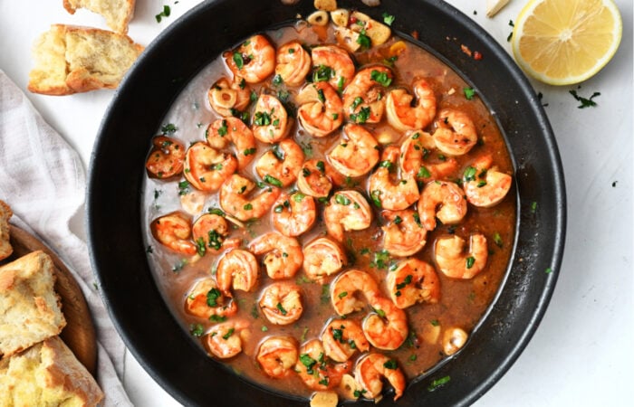pan of Spicy Shrimp Scampi recipe