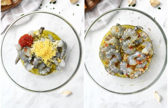 preparing fresh shrimp