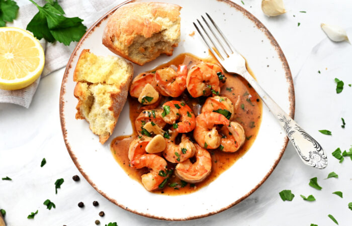 a serving of Spicy Shrimp Scampi