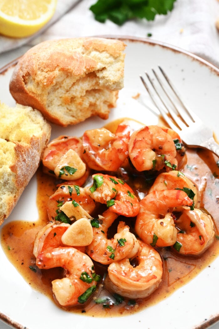 serving of Spicy Shrimp Scampi recipe