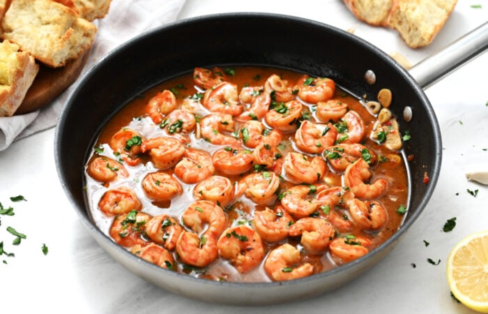 pan of Shrimp Scampi