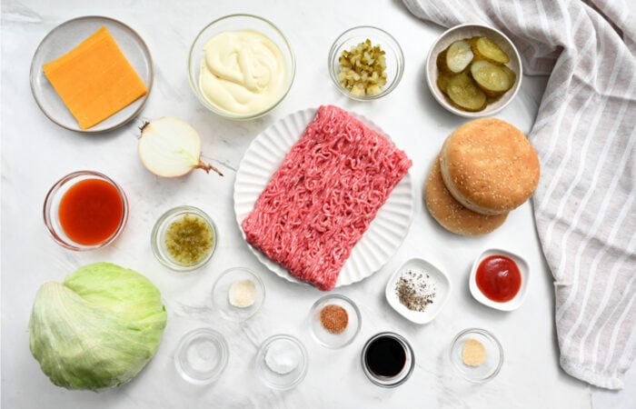 ingredients to make Big Mac Sloppy Joes