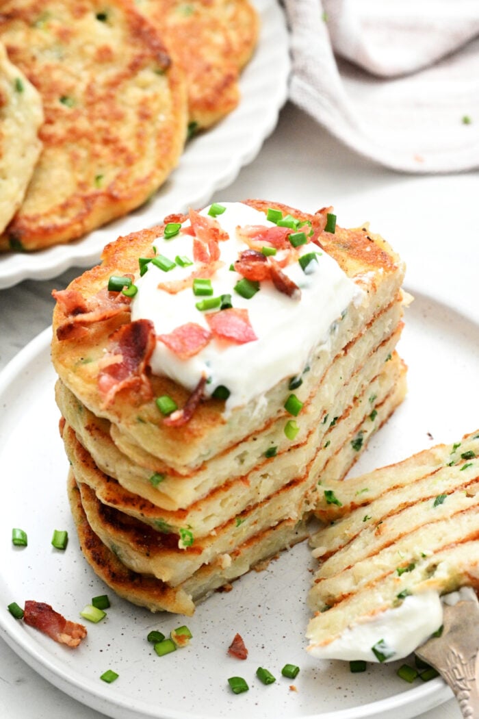 bite of potato pancakes