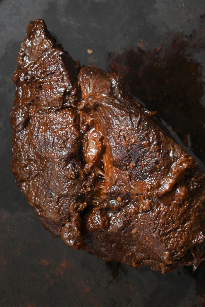 a hunk of Dutch Oven Pot Roast