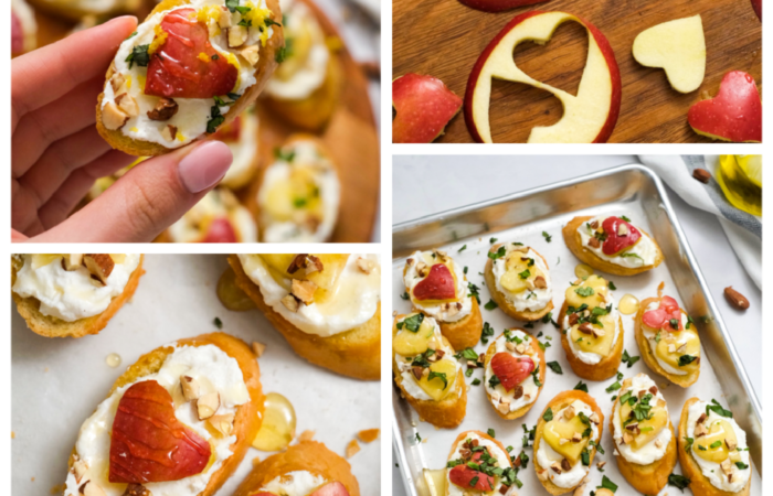 making hearts with apples