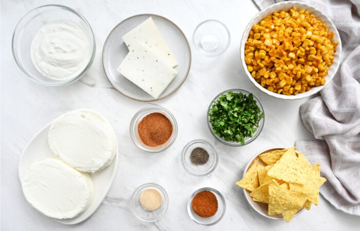 ingredients to make Crock Pot Street Corn Dip