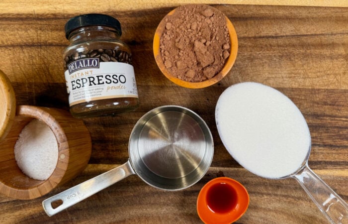 ingredients to make Homemade Chocolate Syrup