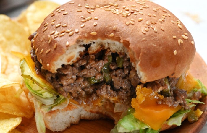 thick Big Mac Sloppy Joe burger