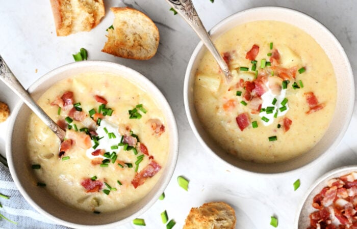 2 bowls of potato soup