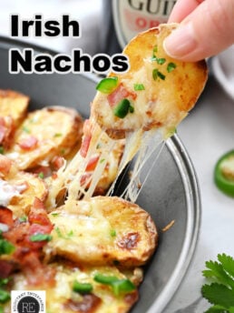 cheesy bite of Irish Nachos Recipe