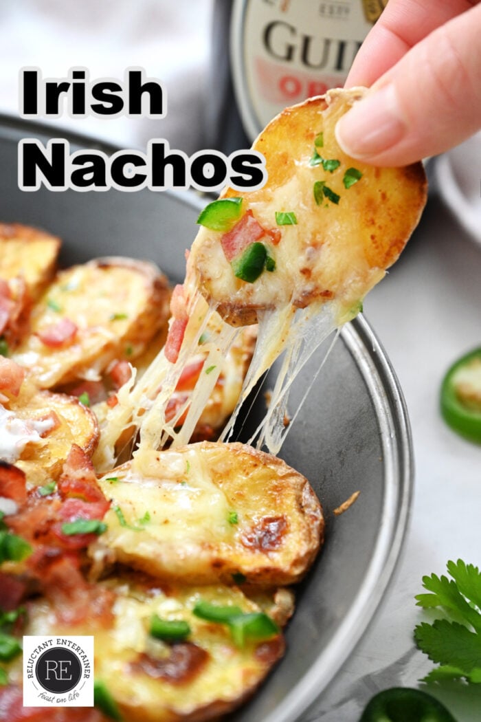 cheesy bite of Irish Nachos Recipe