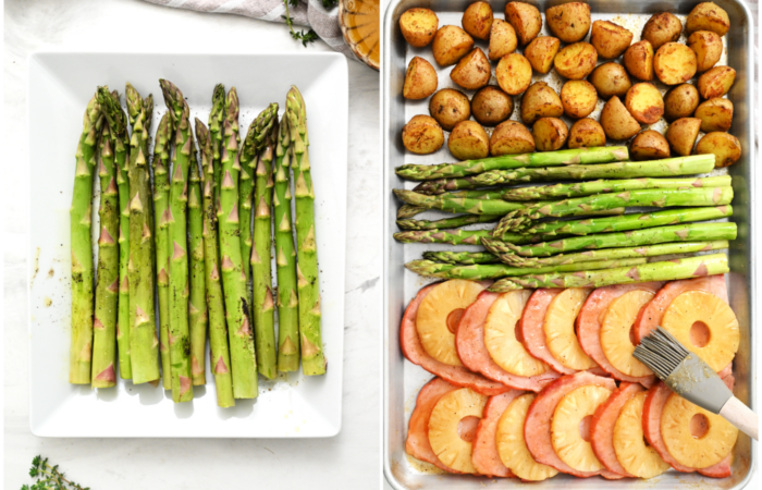 preparing ham dinner