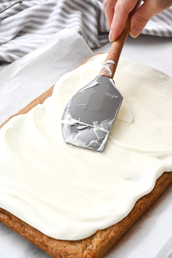 frosting with a spatula