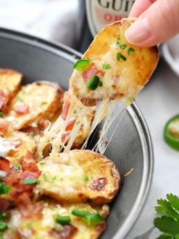 taking a bite of Irish Nacho