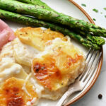 creamy potatoes with asparagus