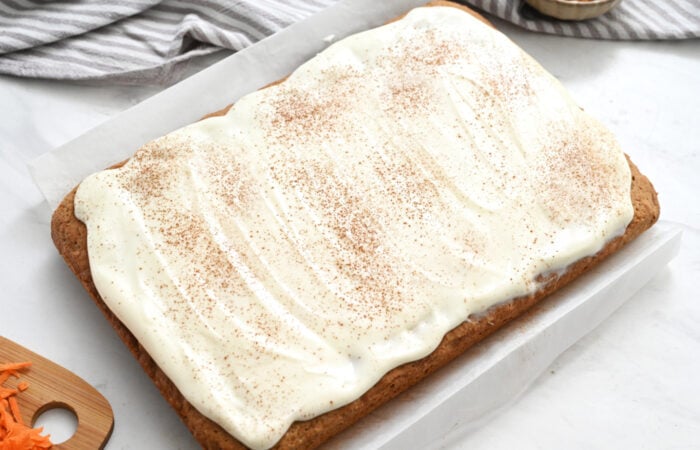 frosted cake with nutmeg