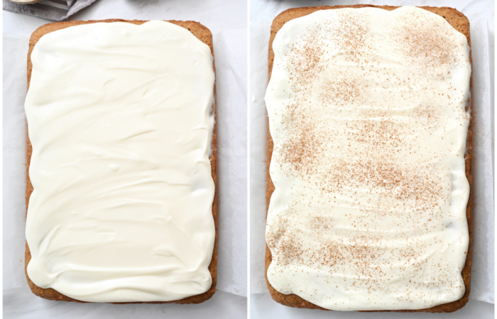 frosting a carrot cake