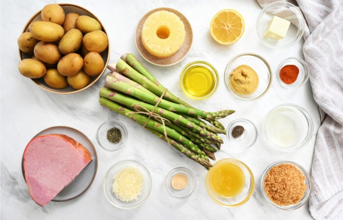 ingredients to make Pineapple Glazed Ham Dinner