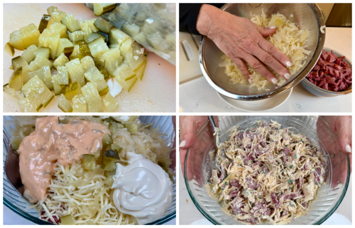 making a hot Reuben Dip