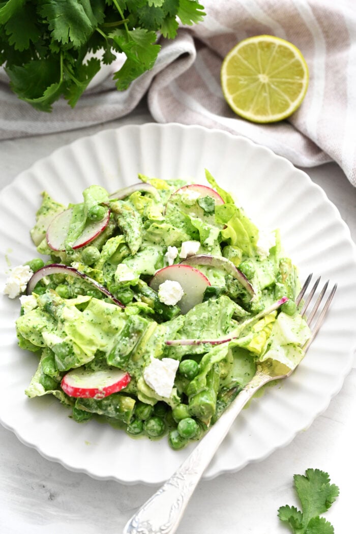 a serving of pea salad