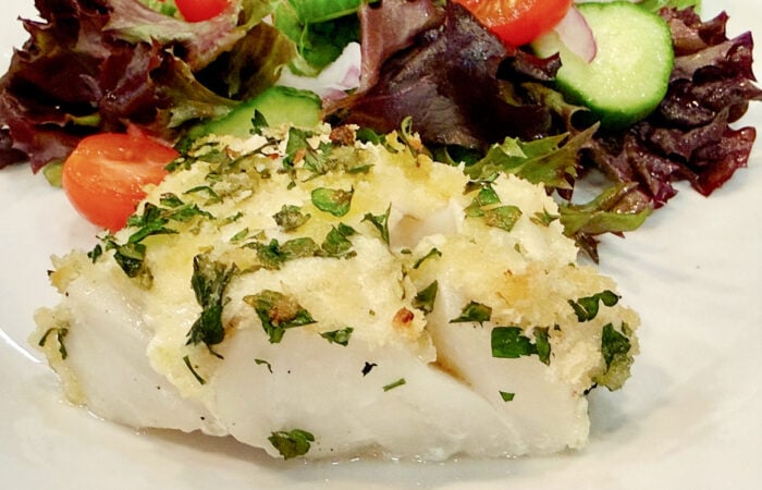 beautiful piece of baked cod