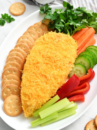 Easter Cheese Ball with crackers