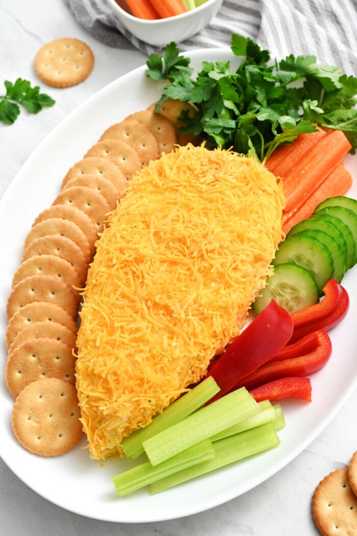 Easter Cheese Ball with crackers