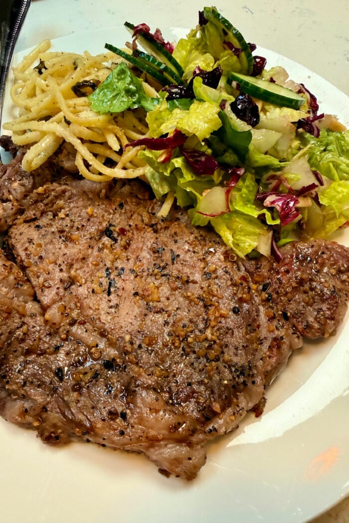 a ribeye steak