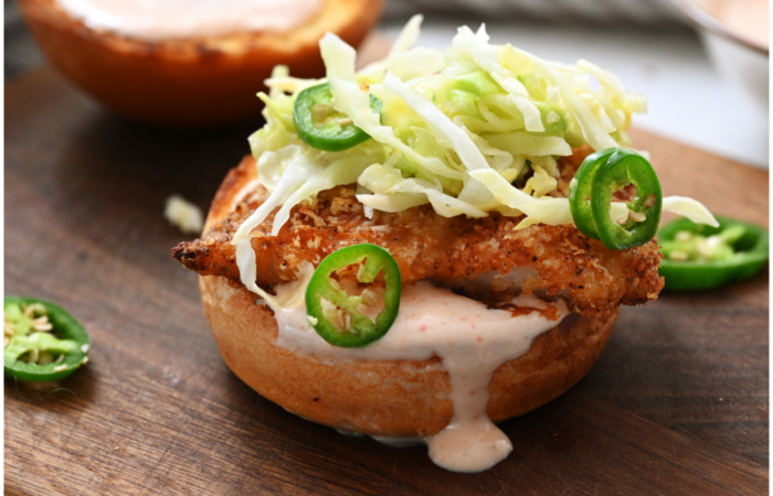 slaw on fish sandwich