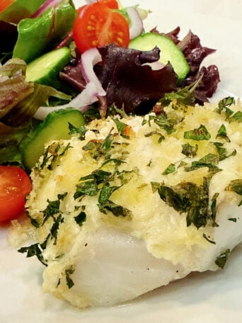 fresh piece of Panko Crusted Cod (with Mayo)