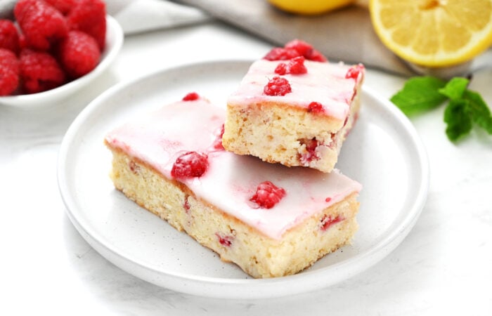 Raspberry Lemon Bars on plate