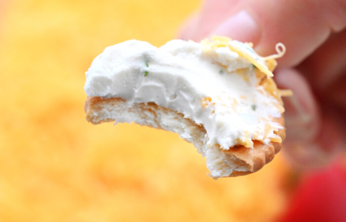 a bite of cheese ball