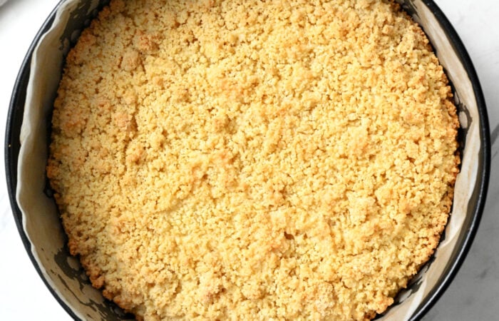 crumble on top of a cake